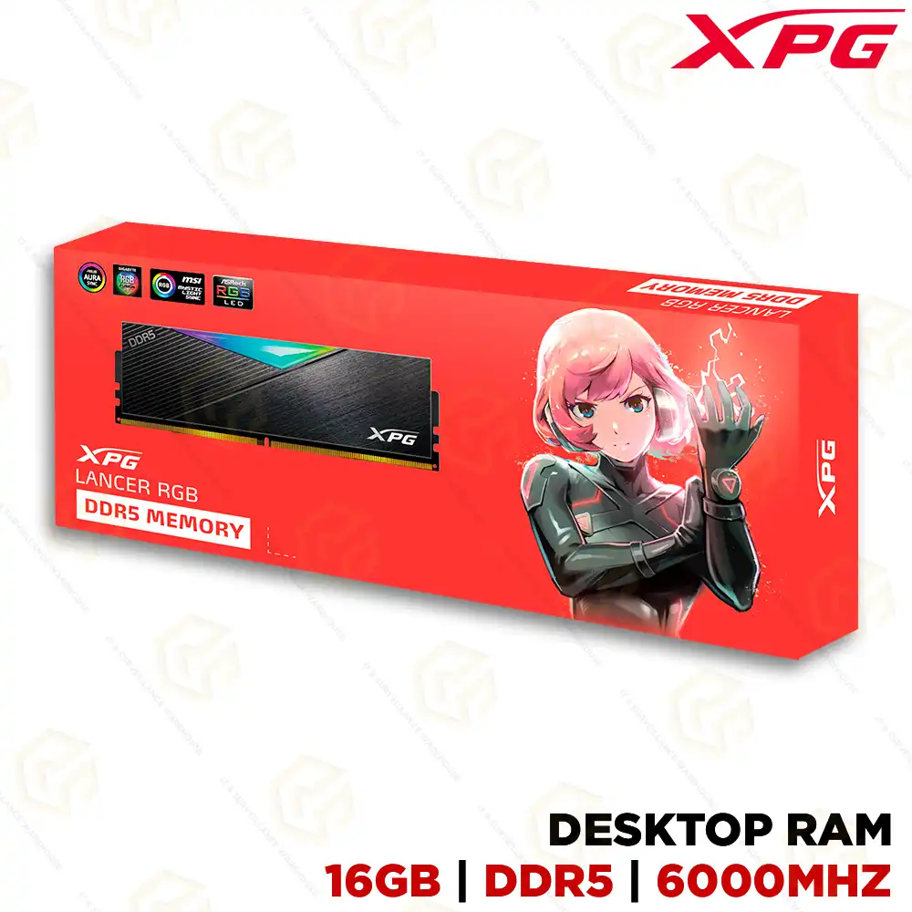 ADATA DDR5 16GB 6000MHZ LANCER RGB DESKTOP RAM (BLACK)