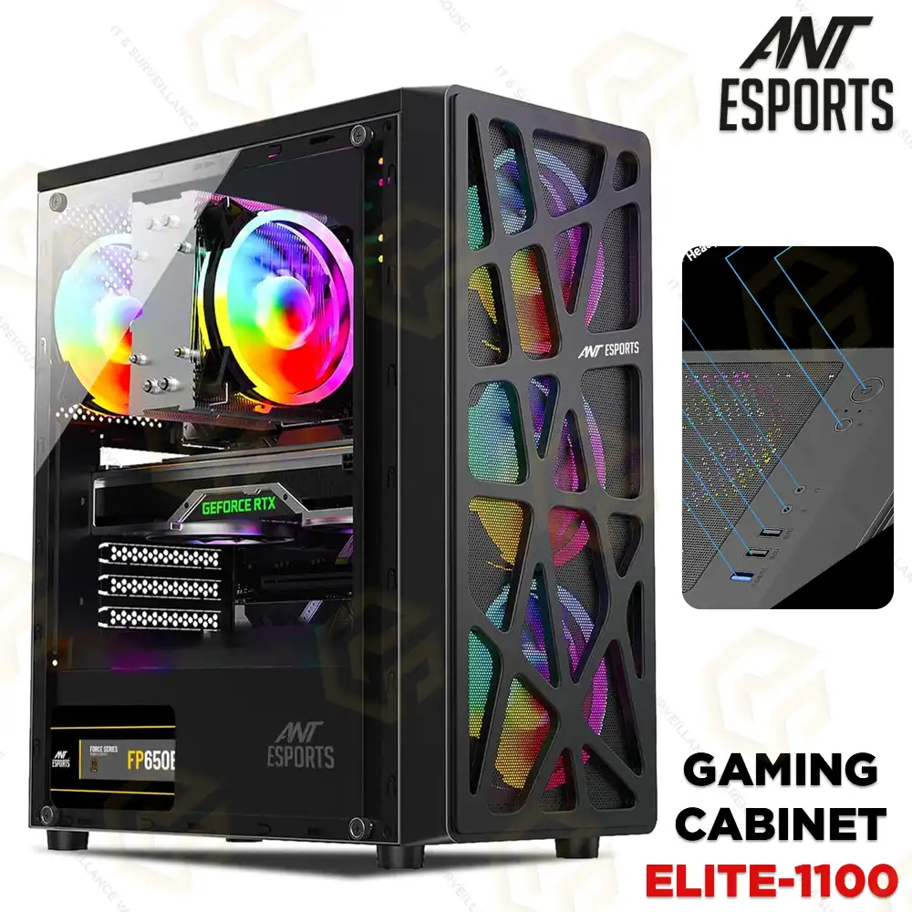 ANT ESPORTS ELITE-1100 GAMING CABINET WITHOUT SMPS