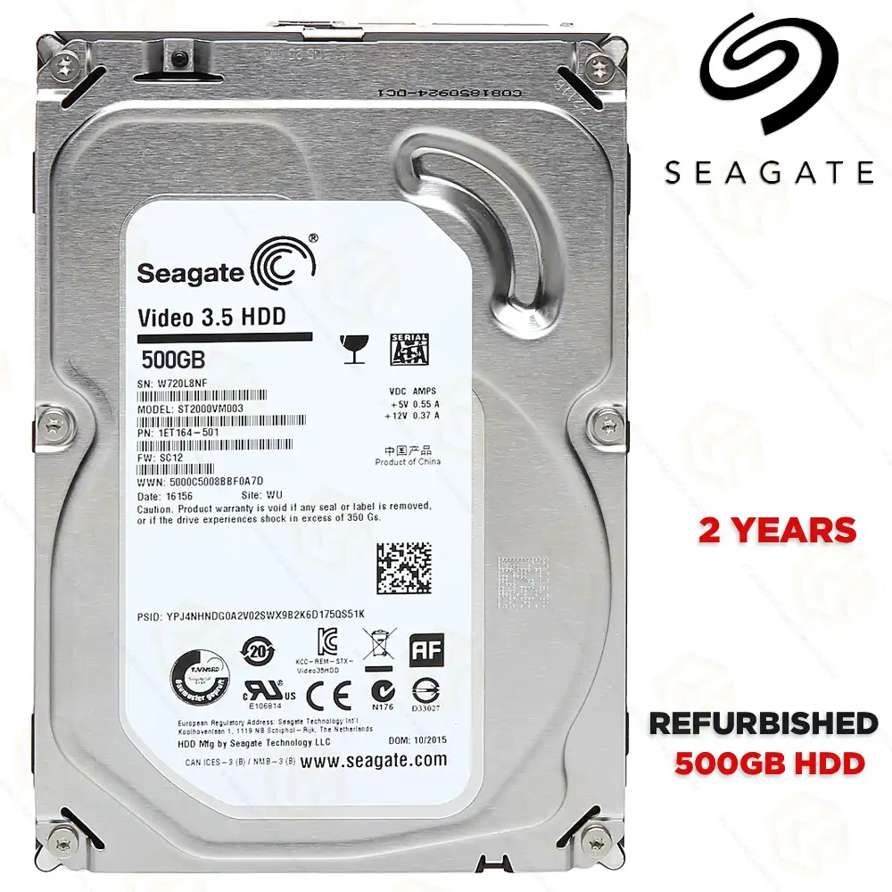 SEAGATE 500GB SATA REFURBISHED HARD DRIVE (2YEAR)