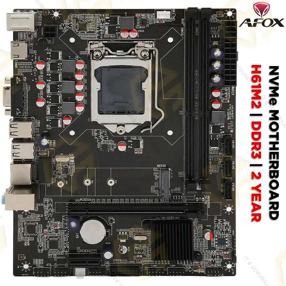 A-FOX MOTHERBOARD H61M2 NVME DDR3 2&3RD GEN (2YEAR)