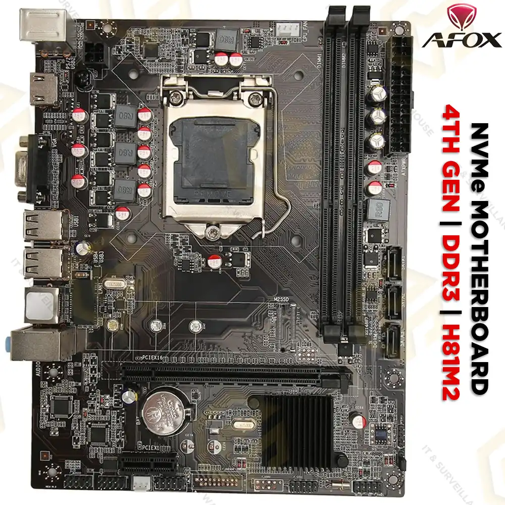A-FOX MOTHERBOARD H81M2 NVME 4TH GEN DDR3 (2YEAR)