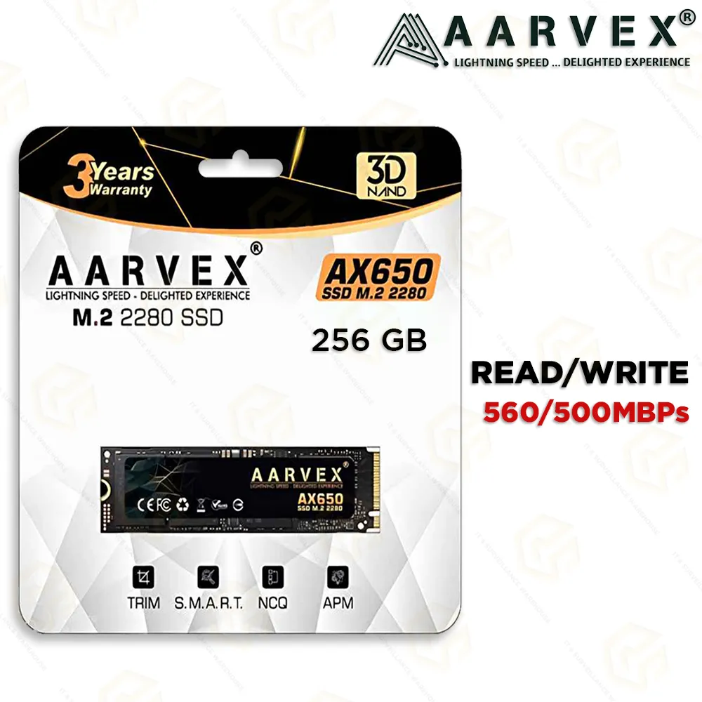 AARVEX 256GB SSD M.2 AX650 | 3-YEAR