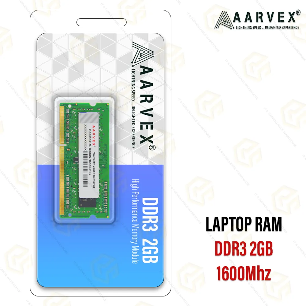 AARVEX LAPTOP RAM DDR3 2GB 1600MHZ (3YEAR)