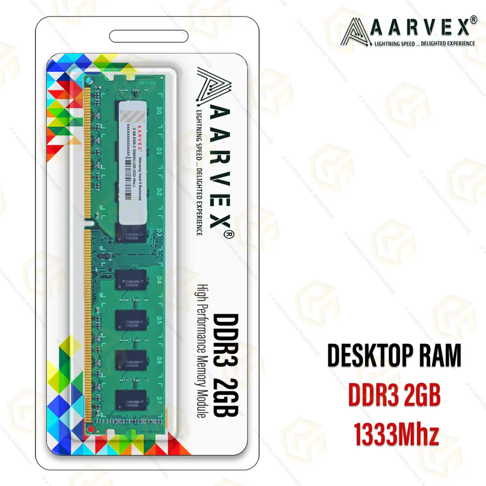 AARVEX PC DDR3 2GB 1333MHZ RAM (3YEAR)