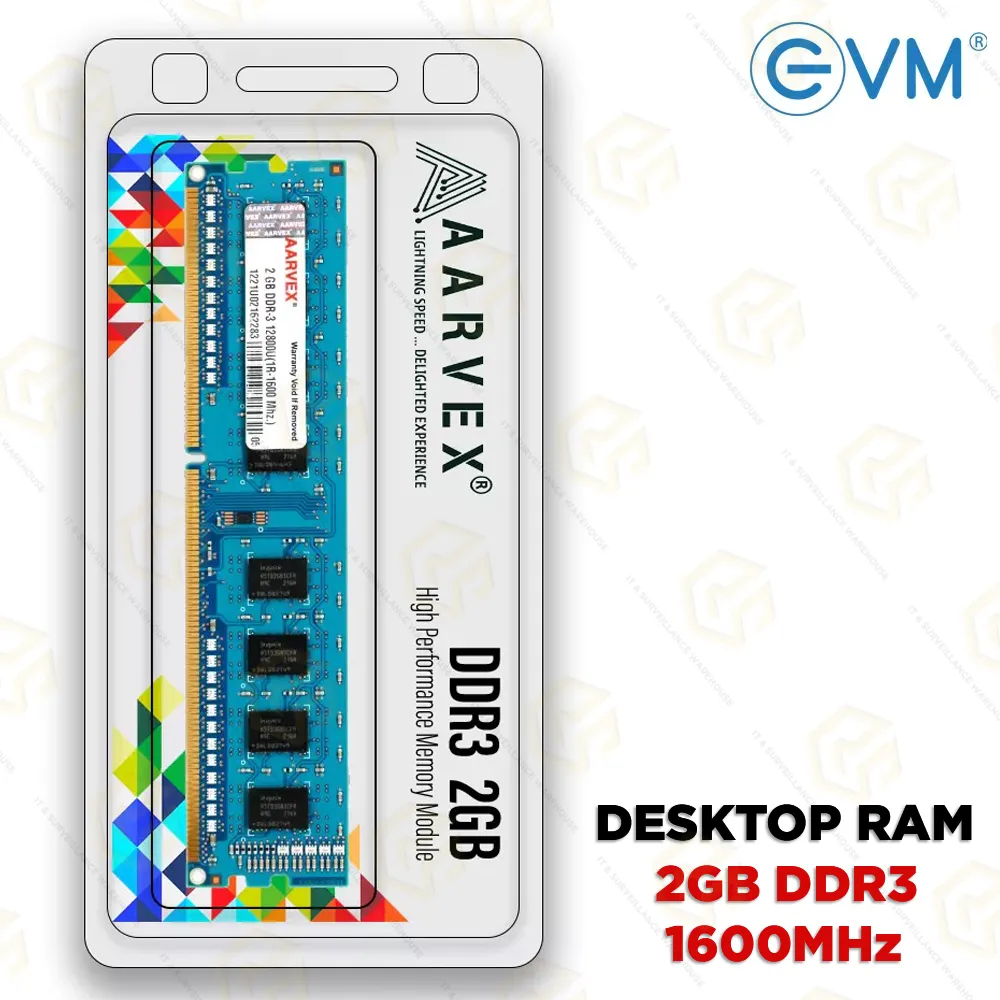 AARVEX PC DDR3 2GB 1600MHZ RAM (3YEAR)