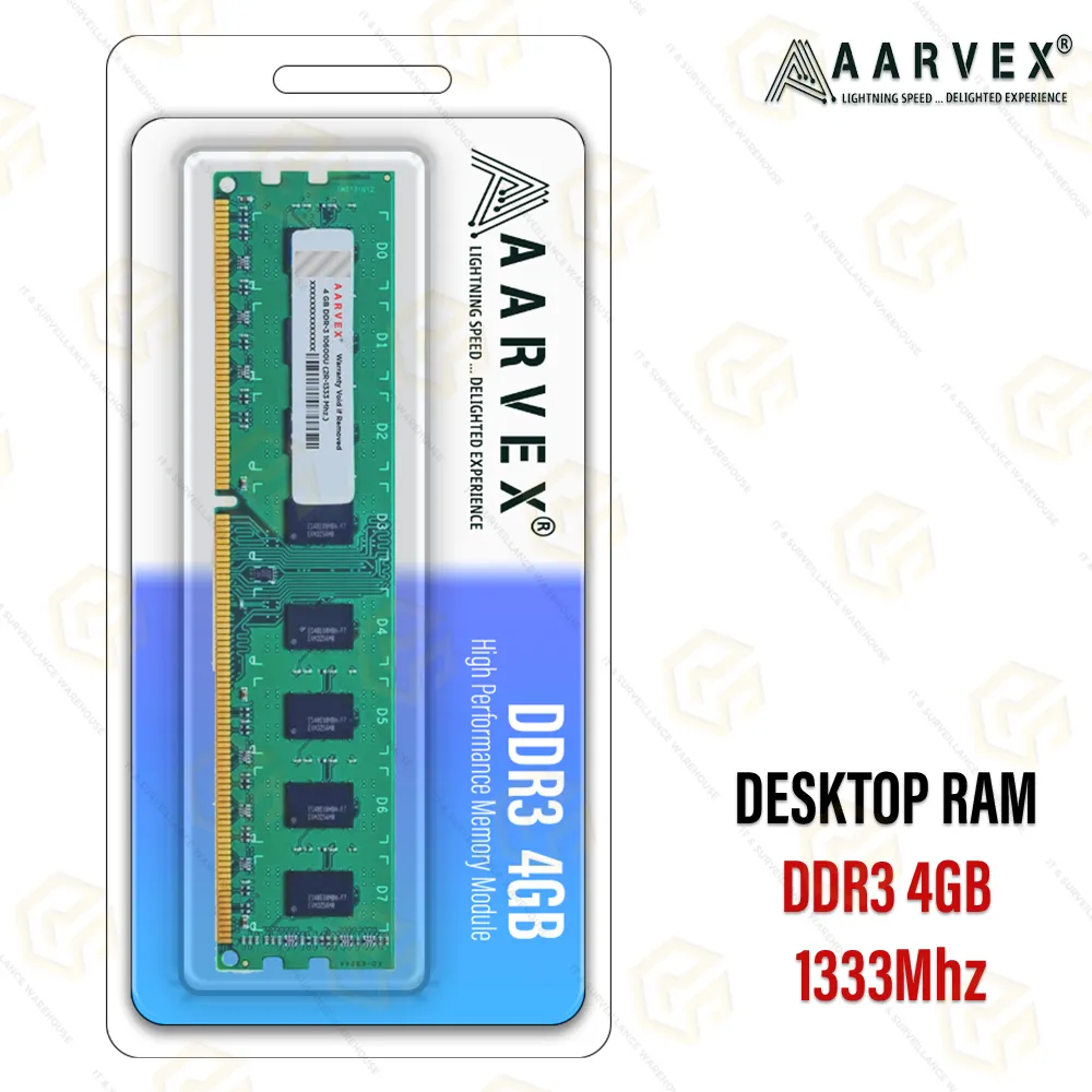 AARVEX PC RAM DDR3 4GB 1333MHZ (3YEAR)