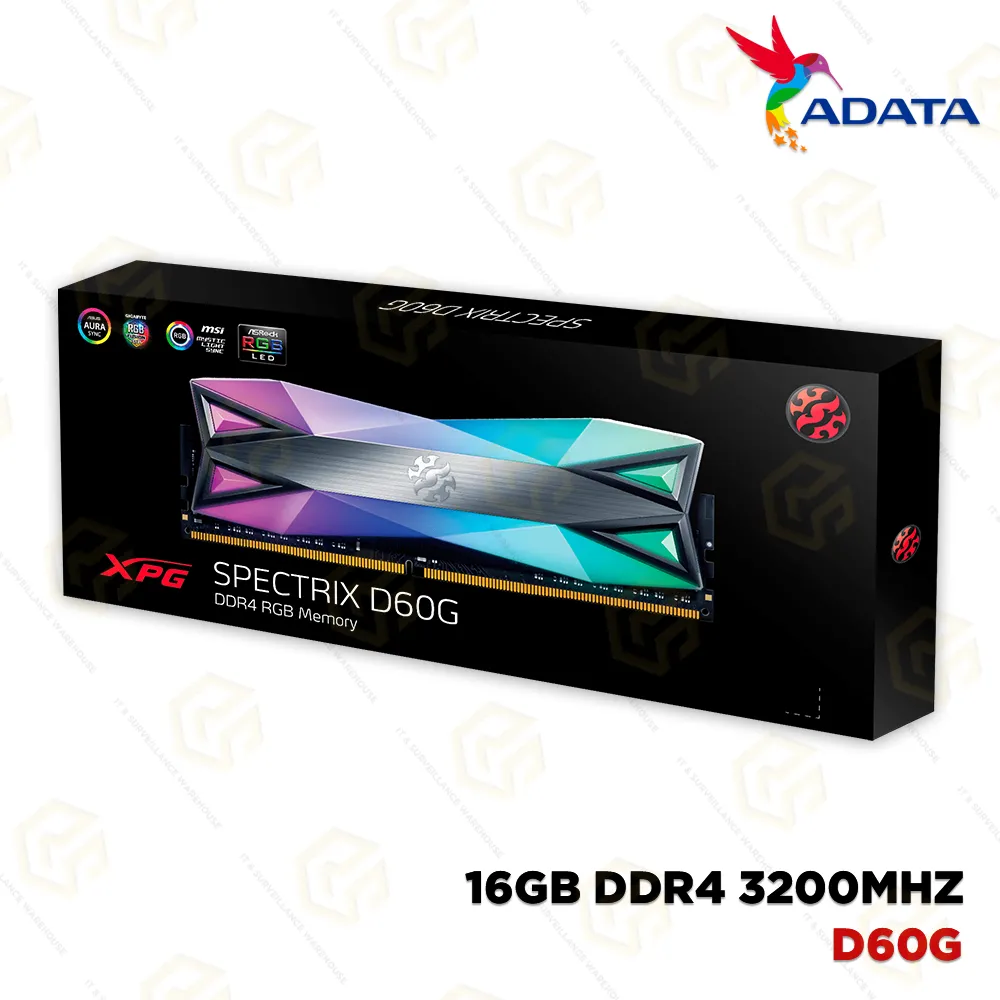 ADATA DDR4 16GB RAM 3600MHz D60G RGB (3YEAR)