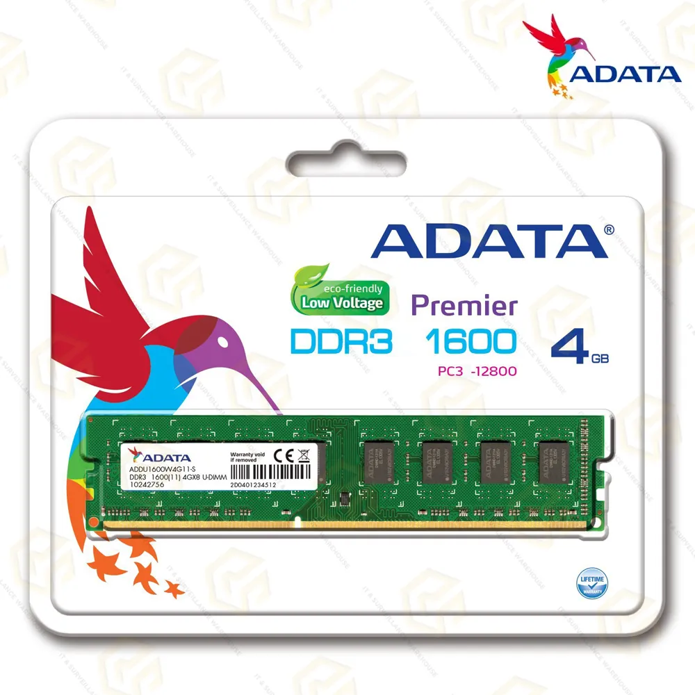 ADATA DESKTOP DDR3 4GB RAM 1600MHZ (3YEAR)