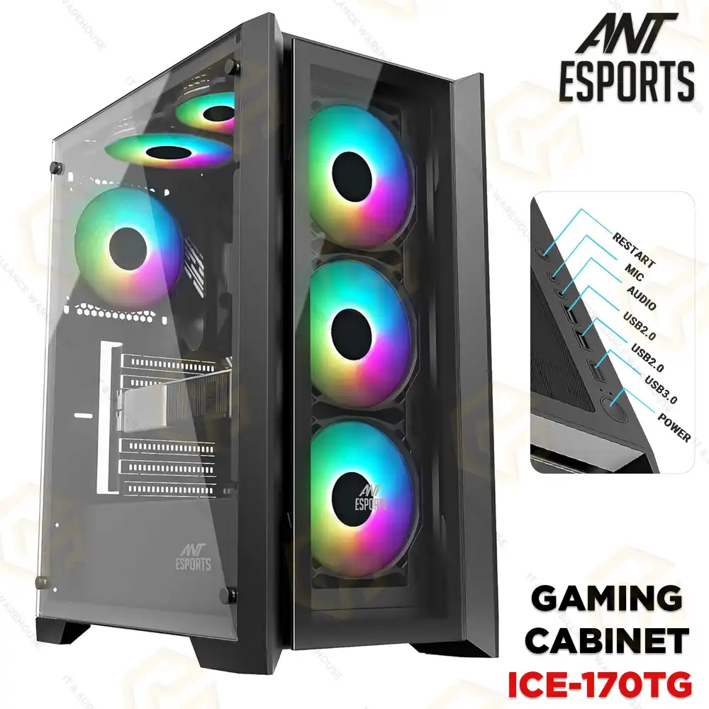ANT ICE-170TG BLACK CABINET WITHOUT SUPPLY