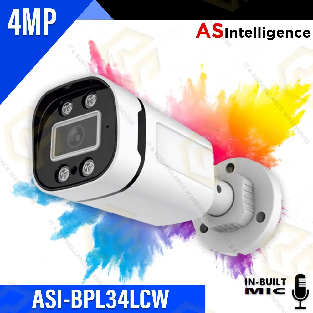 AS INTELLIGENCE 4MP IP BULLET PLASTIC BODY COLOR+MIC 3.6MM (1YEAR)