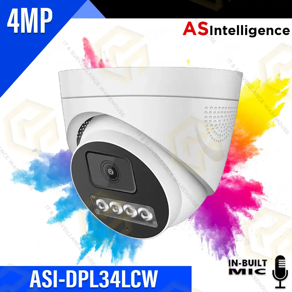 AS INTELLIGENCE 4MP IP DOME PLASTIC BODY COLOR+MIC 3.6MM (1YEAR)