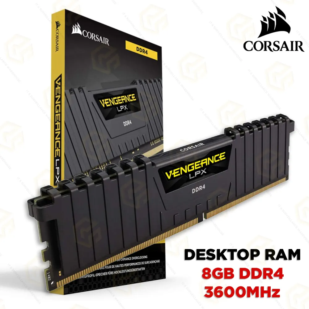 CORSAIR VENGEANCE PC RAM DDR4 8GB 3600MHZ
