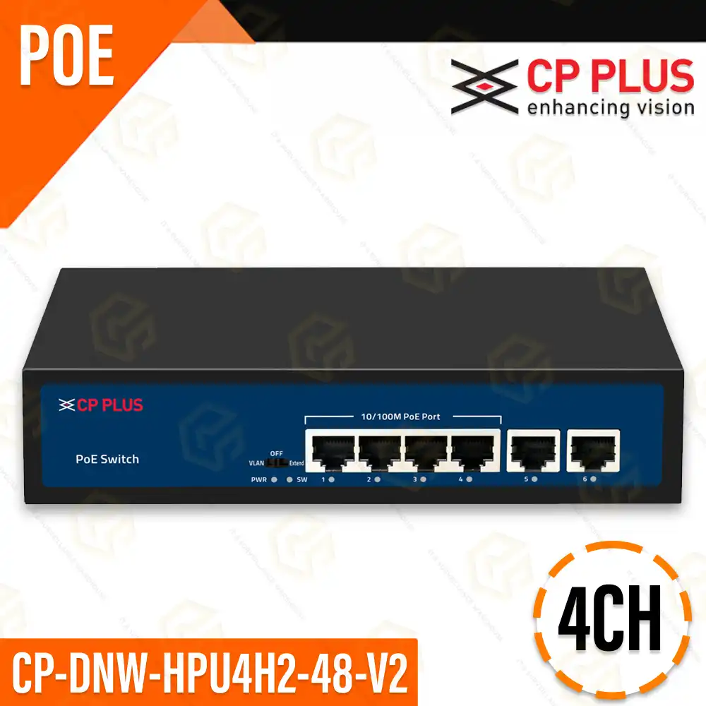CP PLUS 4+2 100MBPS POE SWITCH CP-DNW-HPU4H2-6 (2YEAR)