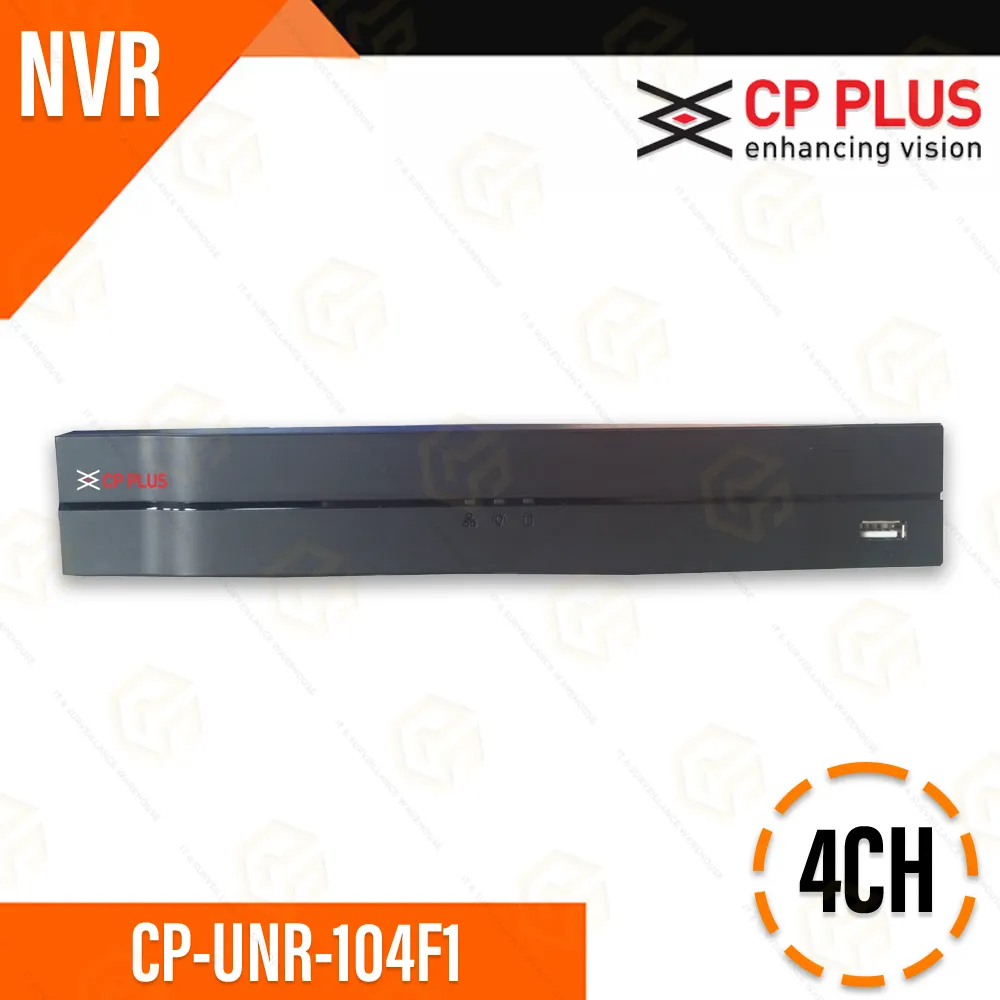 CP PLUS CP-UNR-104F1 4CH NVR | 80MBPS | UPTO 8MP