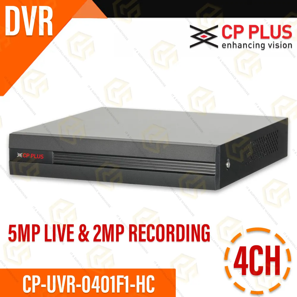 CP PLUS CP-UVR-0401F1-HC 4CH DVR | 5MP LIVE & 2MP REC.