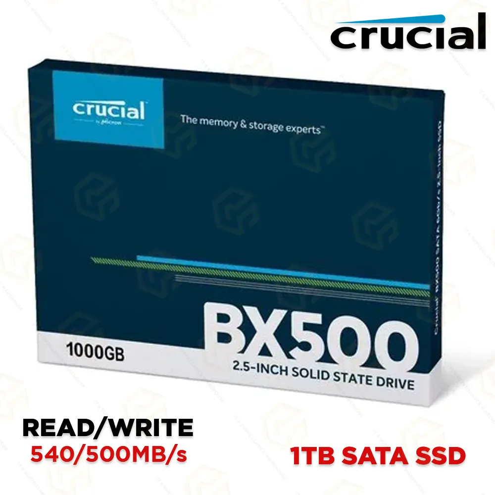 CRUCIAL 1TB 2.5" SATA SSD BX500 (3YEAR)