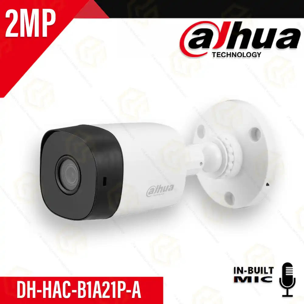 DAHUA 2MP HD BULLET WITH INBUILT AUDIO (B1A21P-A)