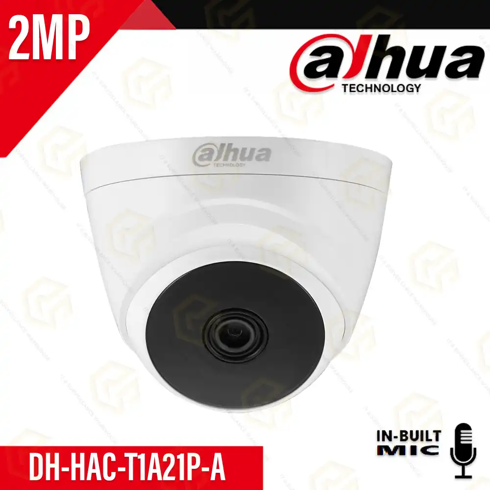 DAHUA 2MP HD DOME WITH INBUILT AUDIO (DH-HAC-T1A21-A)