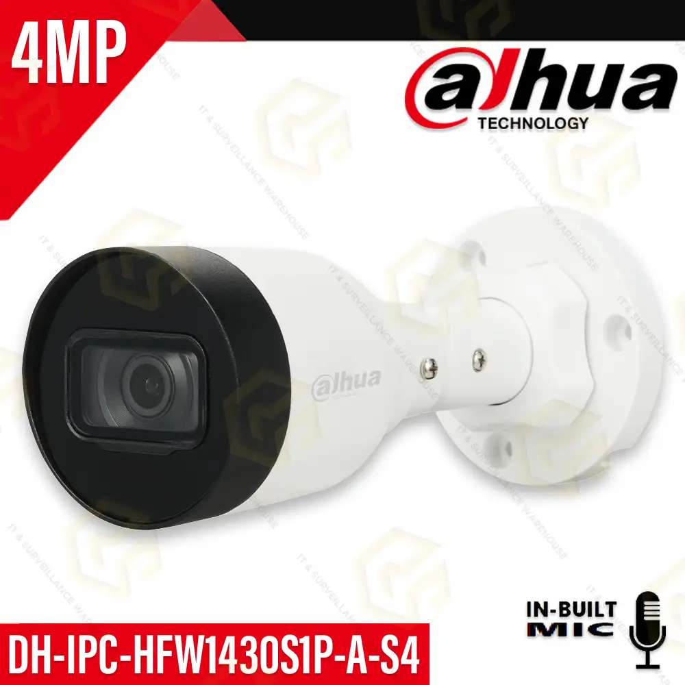 DAHUA HFW1430S1P-A-S4 4MP IP BULLET CAMERA WITH AUDIO