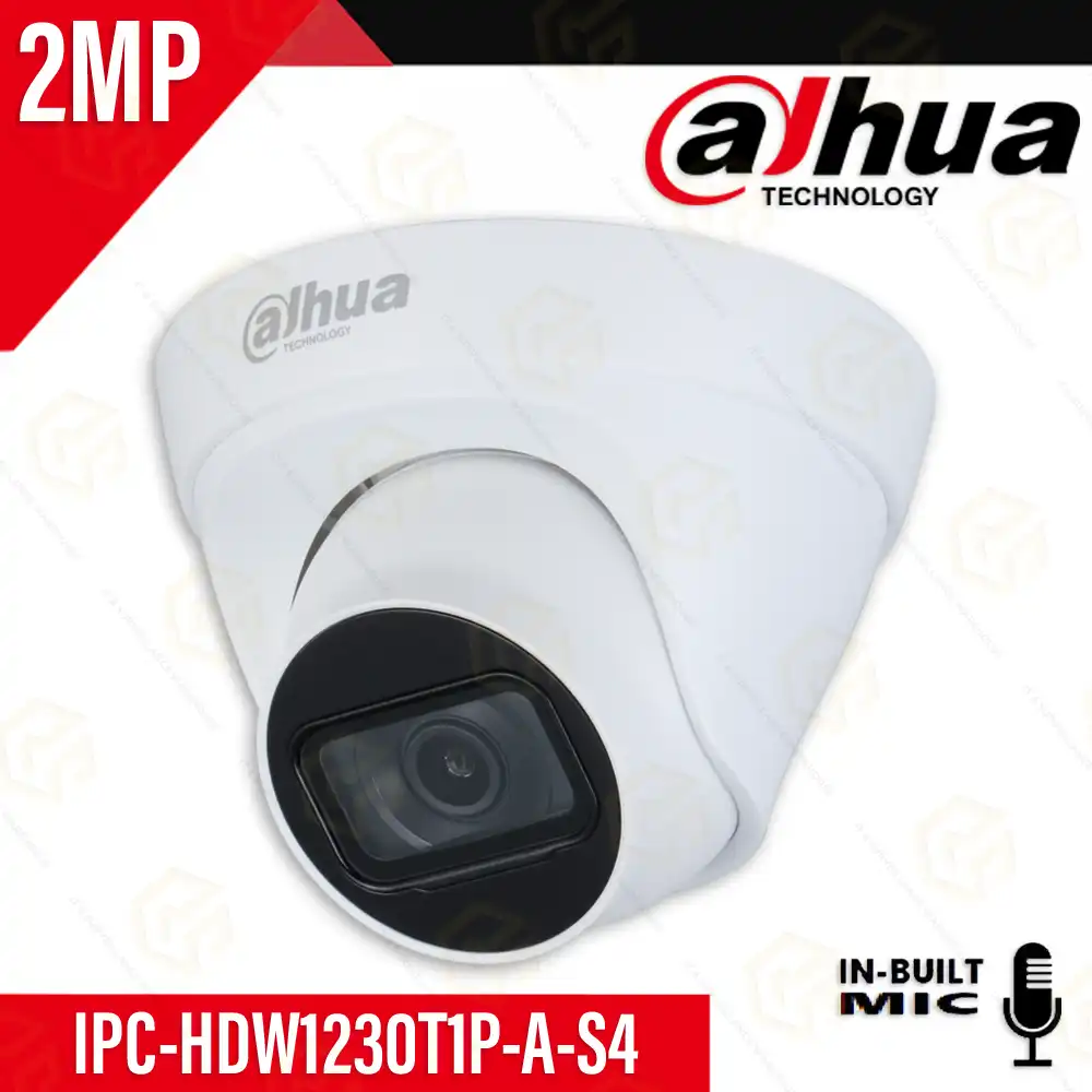 DAHUA HDW1230T1P-A-S4 2MP IP DOME INBUILT MIC