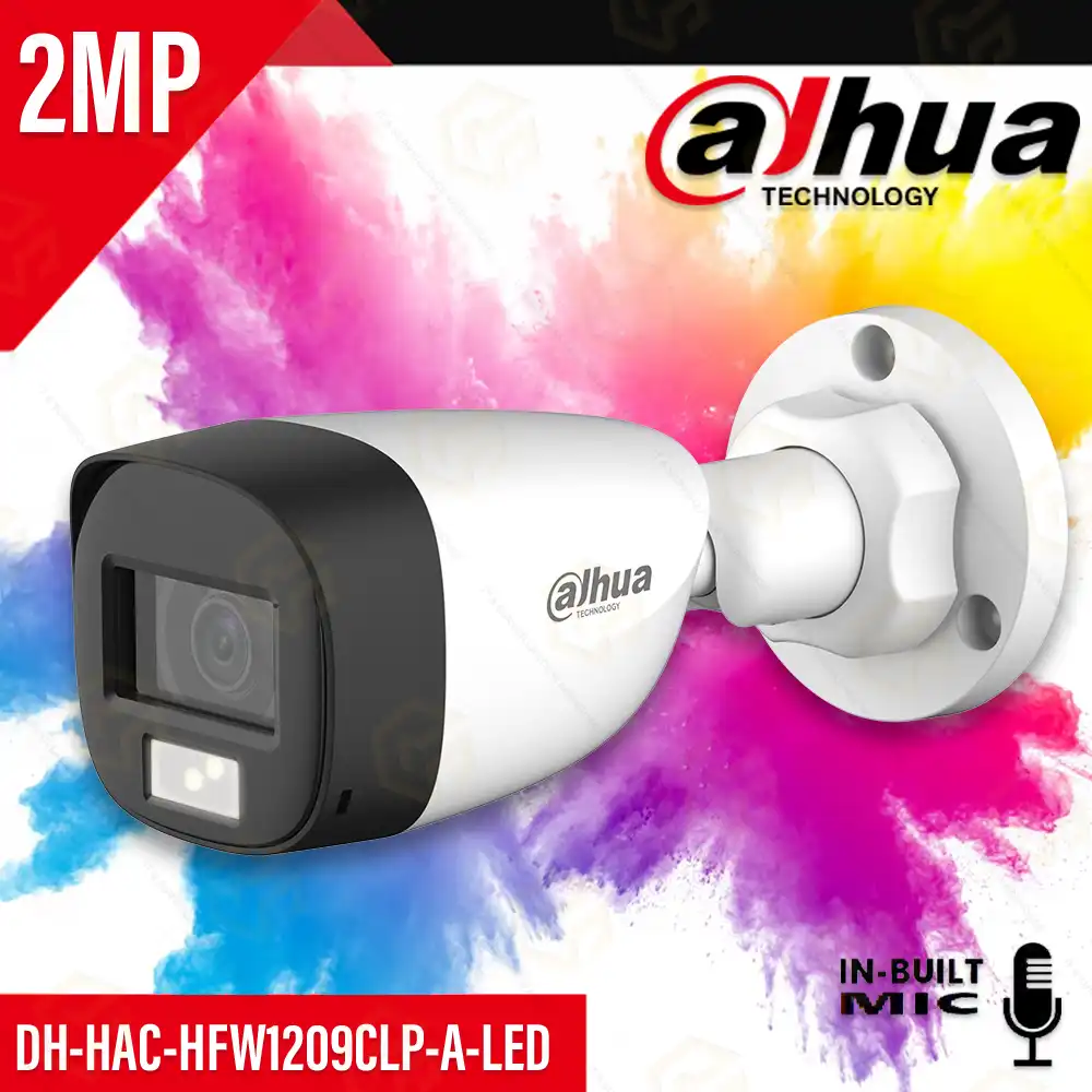 DAHUA HFW1209CLP-A-LED 2MP HD BULLET COLOR+MIC