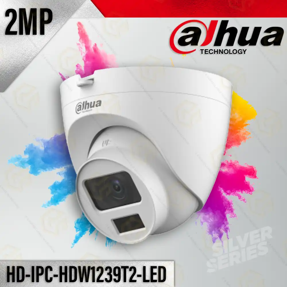 DAHUA SILVER HDW-1239T2-LED 2MP IP DOME COLOR