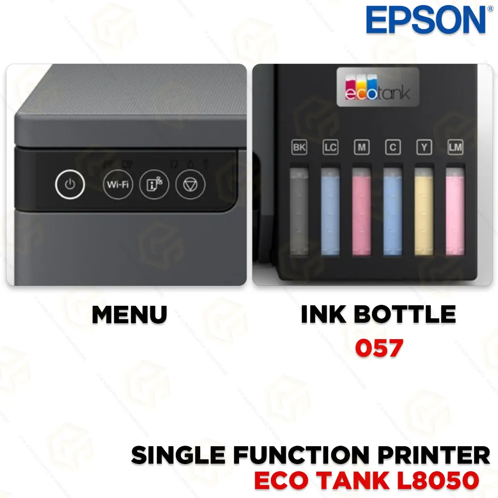 EPSON PRINTER SINGLE FUNCTION 6 COLOR PHOTO L8050 (PVC CARD SUPPORT)
