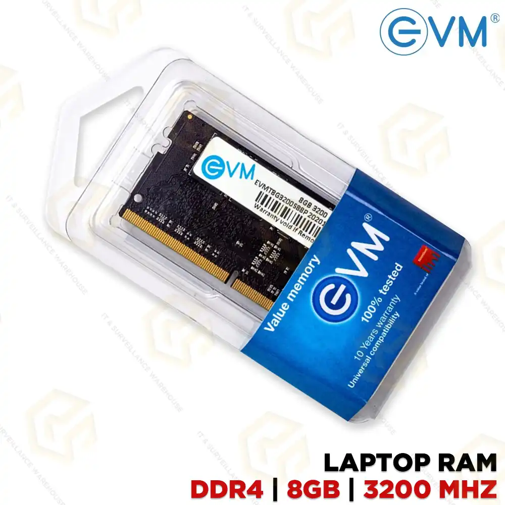 EVM DDR4 8GB 3200MHZ LAPTOP RAM (10 YEARS)