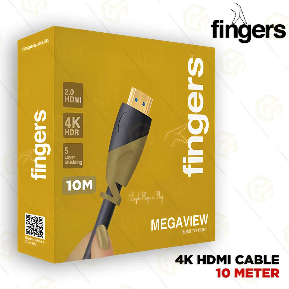 FINGERS MEGAVIEW 10MTR HDMI CABLE 4K V2.0 (3YEAR)