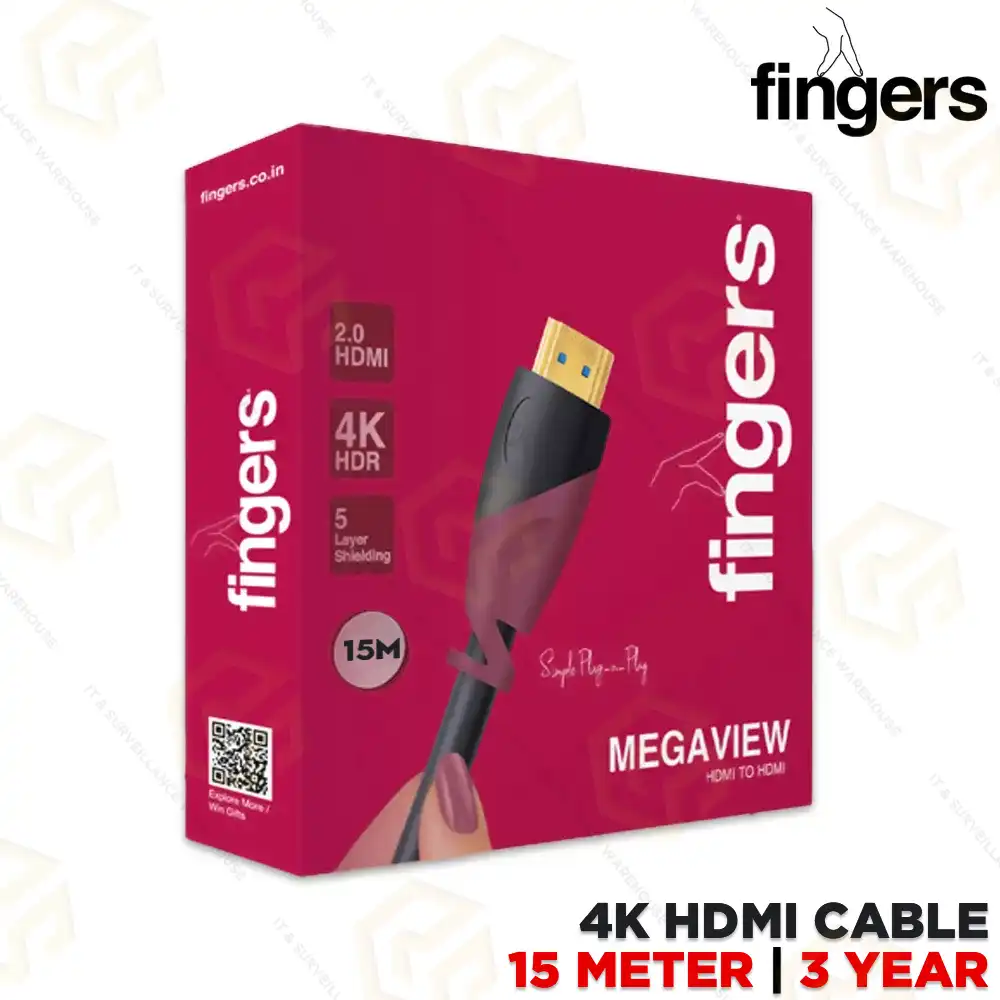 FINGERS MEGAVIEW 15MTR 4K HDMI CABLE | 3 YEAR