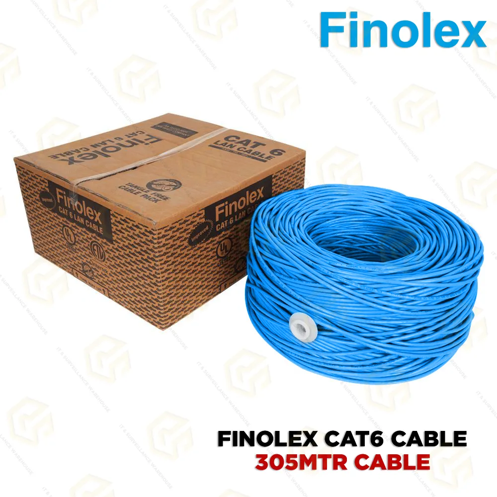 FINOLEX CAT.6 305MTR COOPER CABLE (BLUE COLOR)