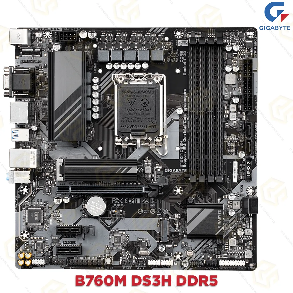 GIGABYTE B760 DS3H DDR5 MOTHERBOARD 12&13TH GEN (3YEAR)