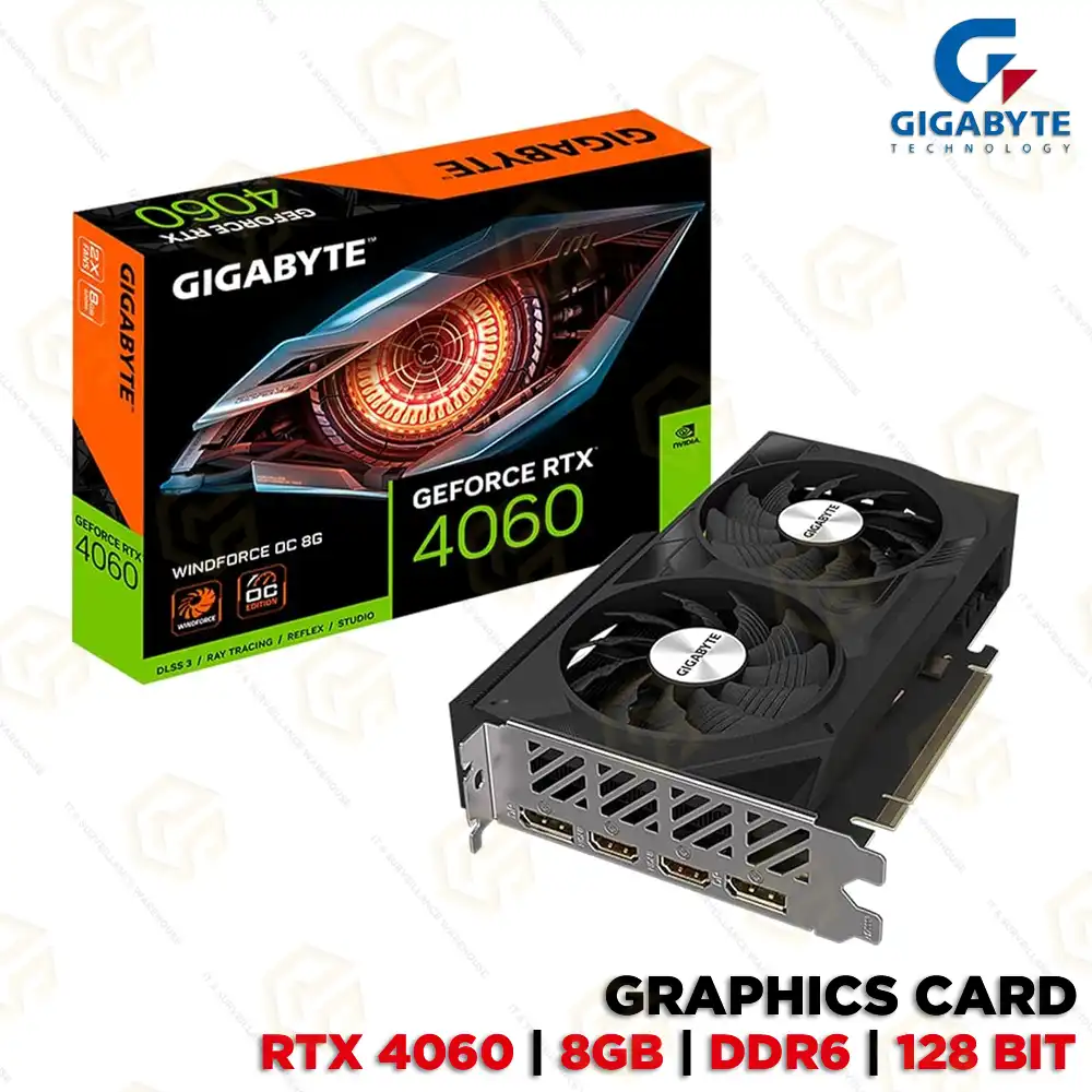 GIGABYTE RTX 4060 8GB WINDFORCE 2 OC GRAPHICS CARD