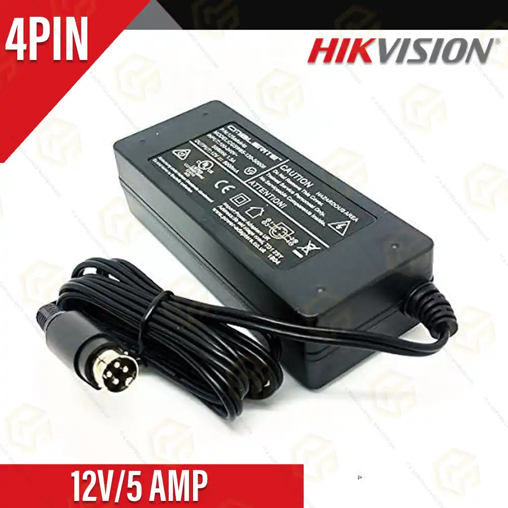 HIKVISION 12V/5 AMP 4 PIN DVR ADAPTER
