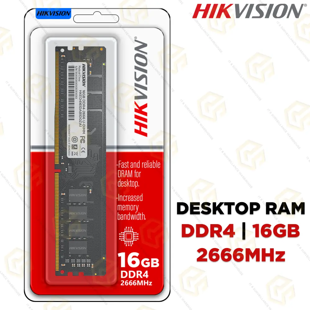HIKVISION DDR4 16GB 2666MHZ DESKTOP RAM (3YEAR)