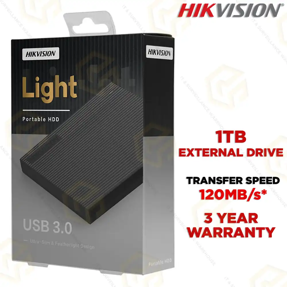 HIKVISION 1TB EXTERNAL HARD DRIVE T30 BLACK USB 3.0 (3YEAR)