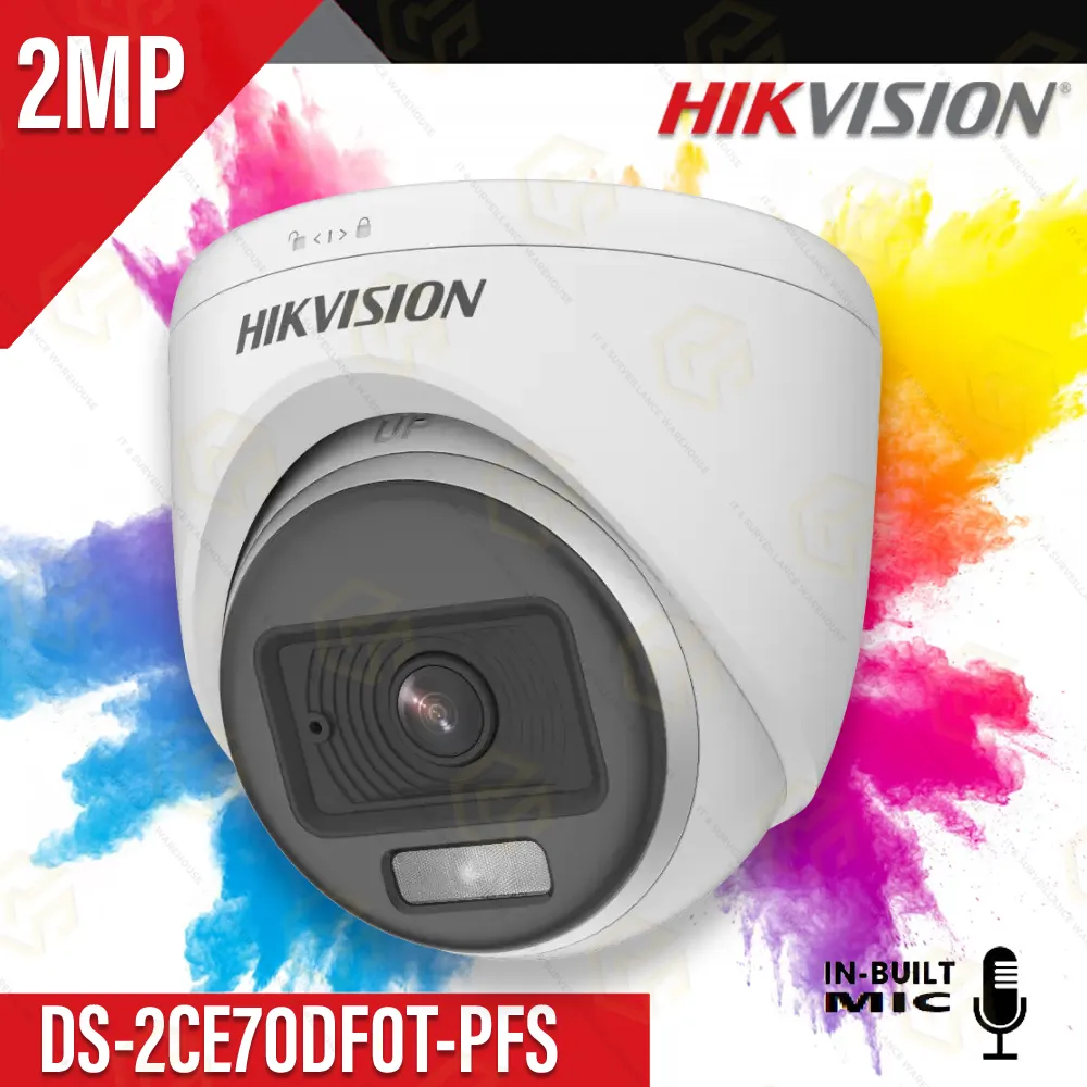 HIKVISION 70DF0T-PFS 2MP COLOR+MIC HD DOME