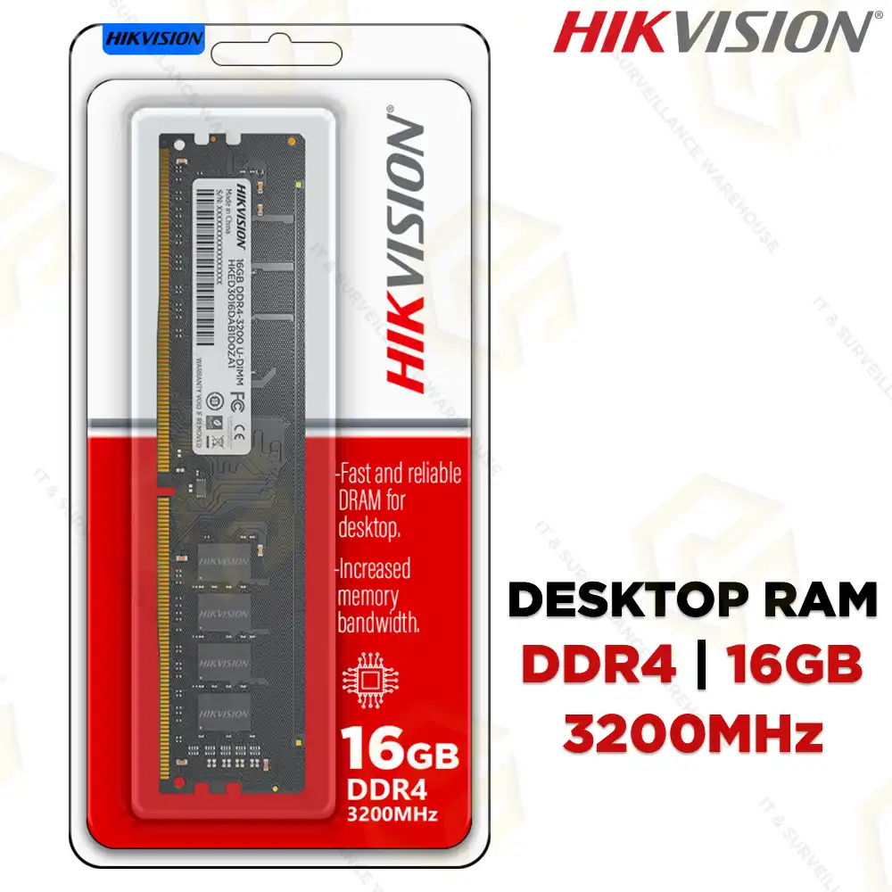 HIKVISION PC DDR4 16GB 3200MHZ RAM (3YEARS)