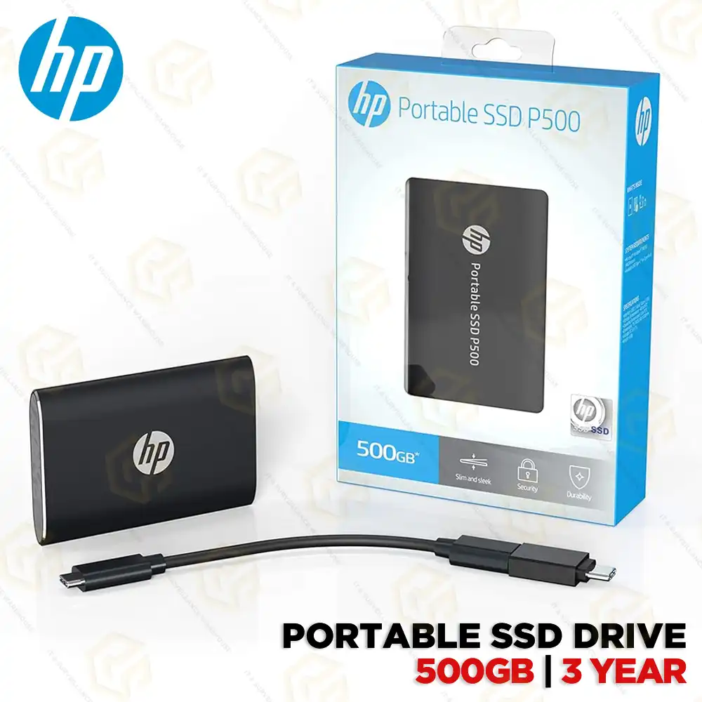 HP P500 500GB EXTERNAL SSD BLACK (3YEAR)