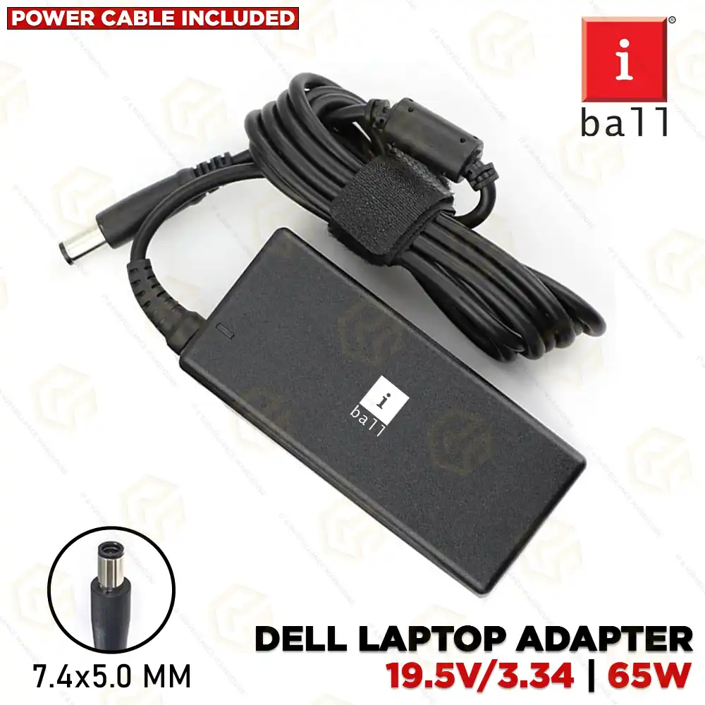 IBALL CHARGER FOR DELL BIG PIN 19.5V/3.34A 65WT (3YEAR)