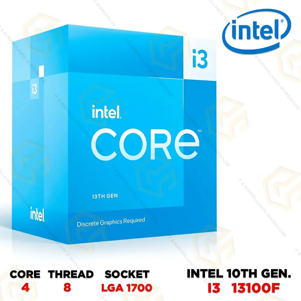 INTEL i3 13TH GEN. 13100F PROCESSOR WITHOUT GRAPHIC (3YEAR)