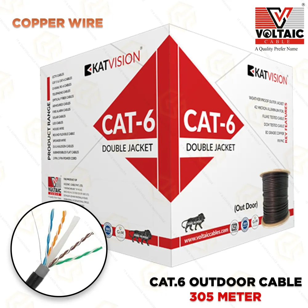 KATVISION CAT.6 OUTDOOR COPPER BLACK CABLE