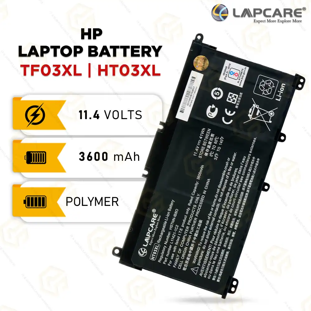 LAPCARE BATTERY FOR HP TF03XL | HT03XL