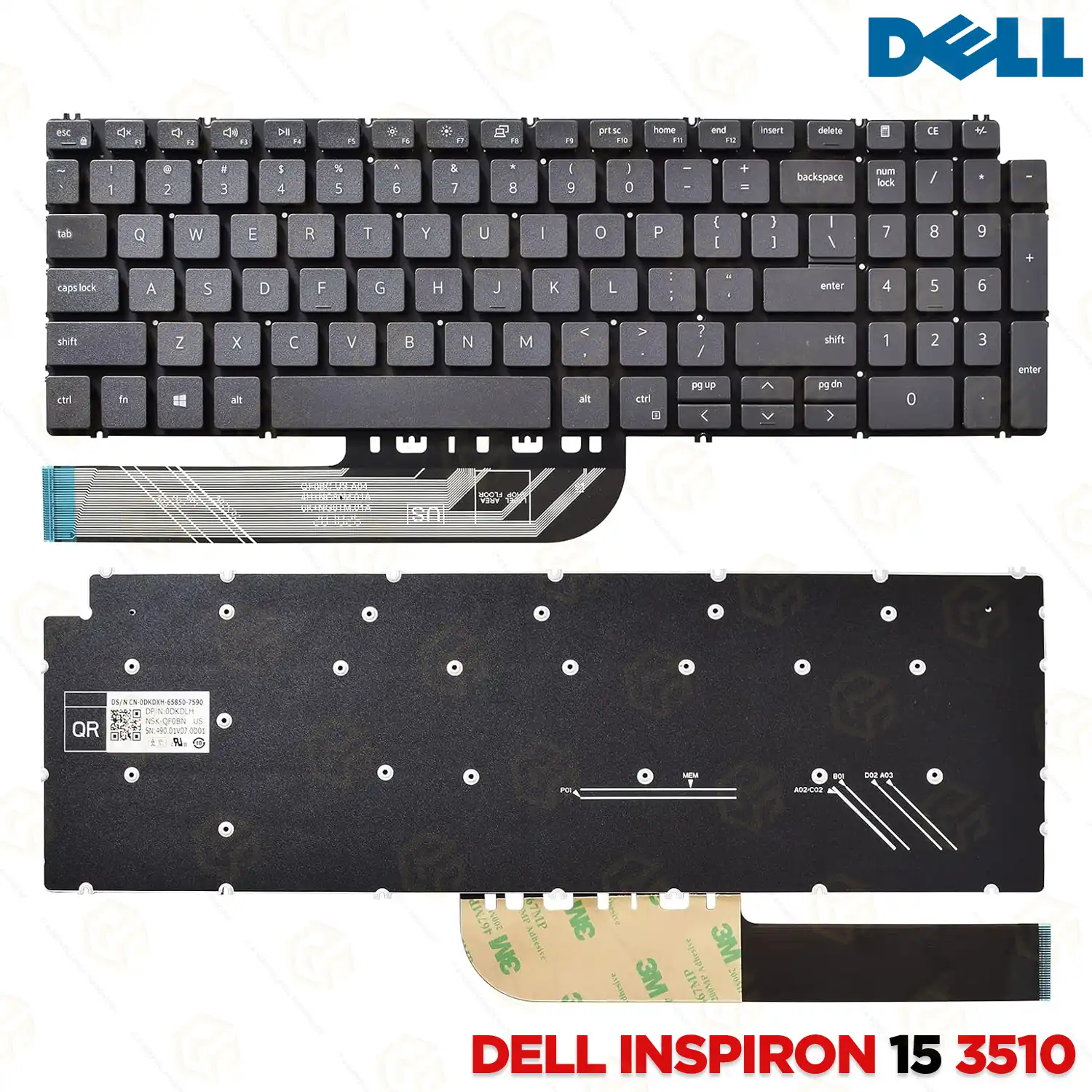 LAPTOP KEYBOARD FOR DELL INSPIRON 15 3510