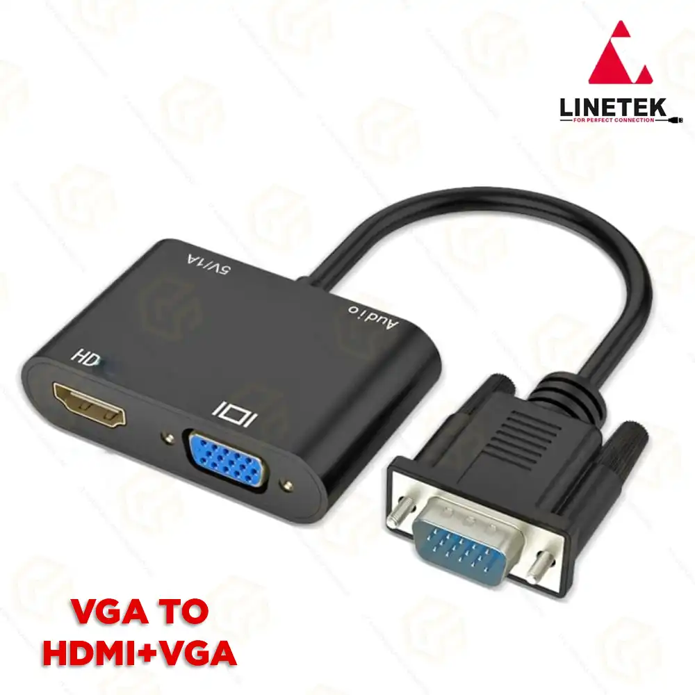 LINETEK VGA TO HDMI+VGA CONVERTOR (1YEAR)
