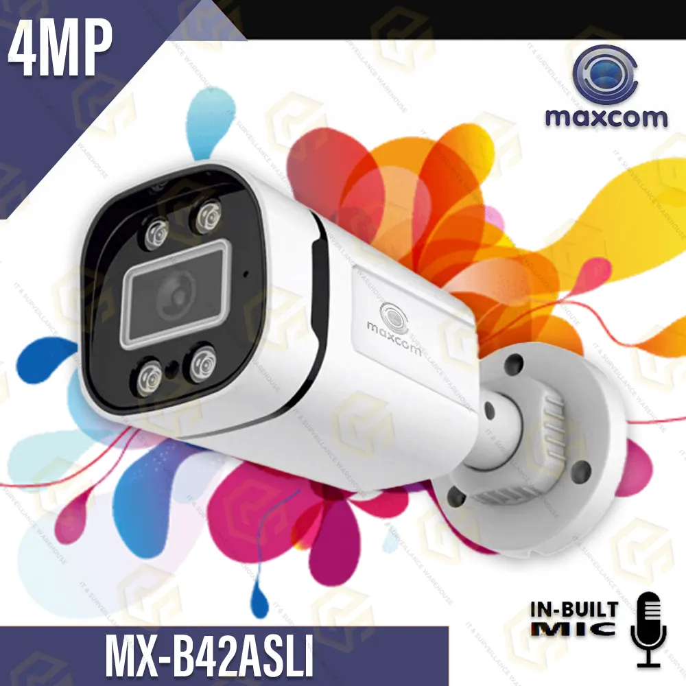 MAXCOM B42ASLI 4MP IP BULLET METAL BODY COLOR+MIC 3.6MM