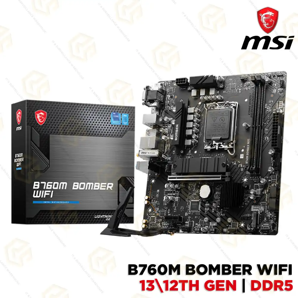 MSI B760M BOMBER WIFI DDR5 MOTHERBOARD 14|13|12TH GEN