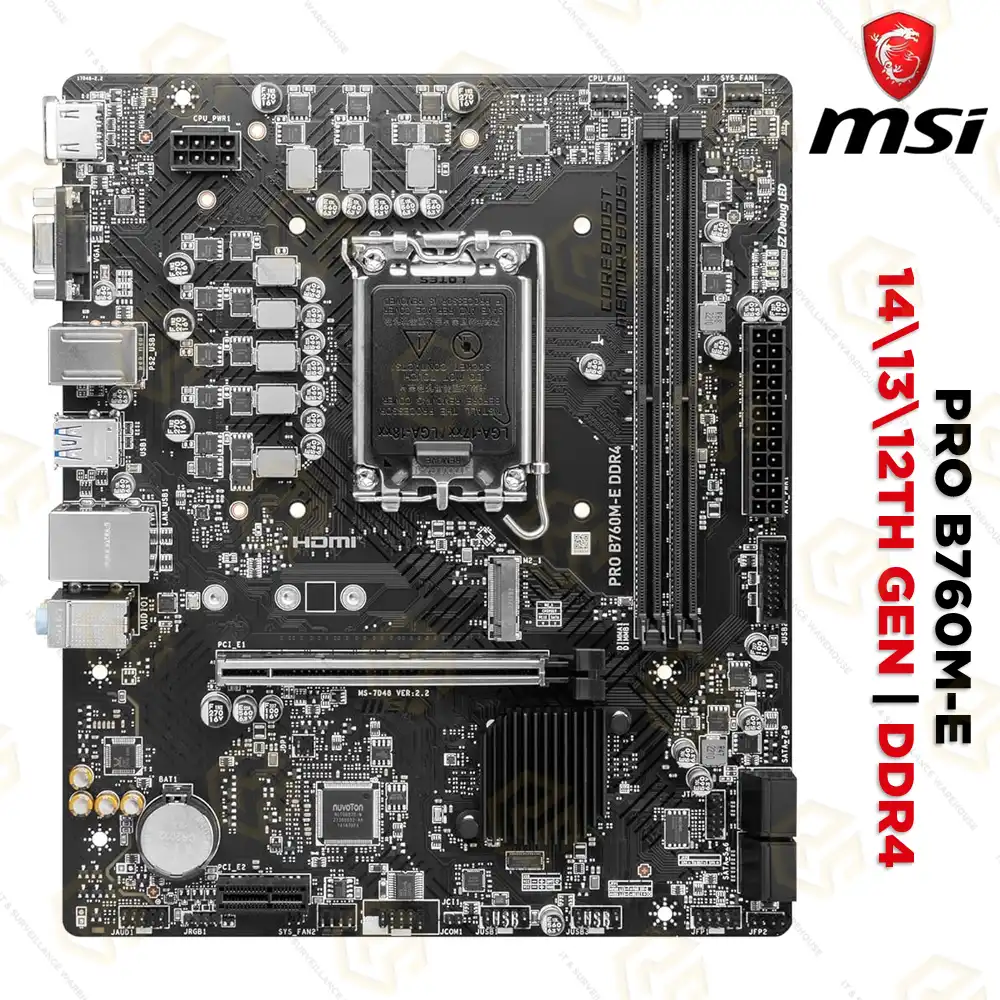 MSI PRO B760M-E DDR4 MOTHERBOARD FOR 12,13&14TH GEN