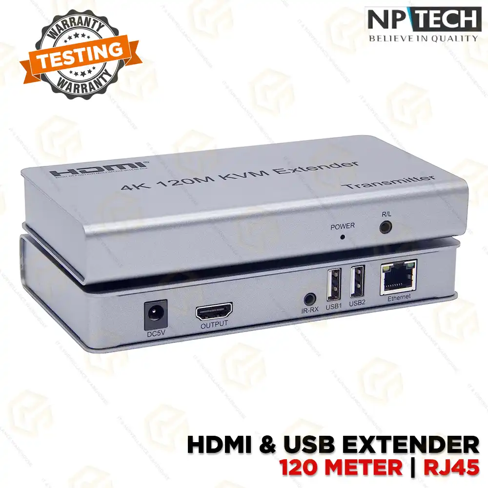 NPTECH HDMI+USB EXTENDER 120MTR KVM | TESTING WARRANTY