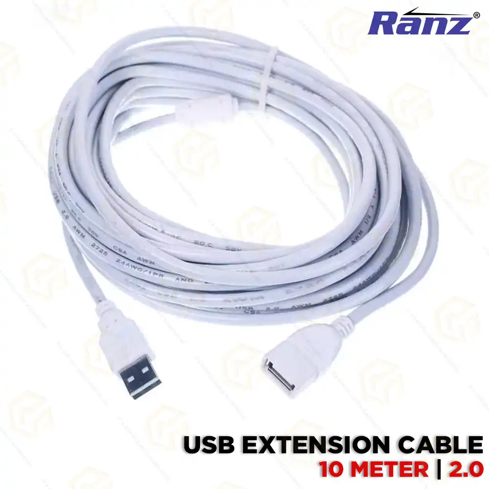 RANZ USB EXTENSION CABLE 2.0 10MTR